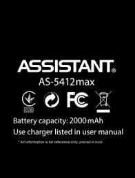 Батарея (аккумулятор) для Assistant AS-5412 Max Оригинал