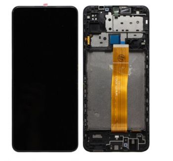 Дисплей (Экран) Samsung A022 (SM-A022F, SM-A022F/DS) Galaxy A02 с тачскрином (сенсором) черный с рамкой Оригинал