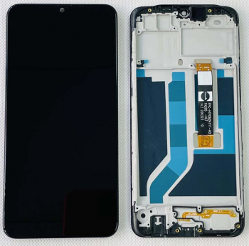 Дисплей (Экран) Realme 3i RMX1827 с тачскрином (сенсором) черный с рамкой Оригинал