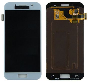 Дисплей (Экран) Samsung A320 (SM-A320F, SM-A320F/DS) Galaxy A3 2017 с тачскрином (сенсором) голубой OLED