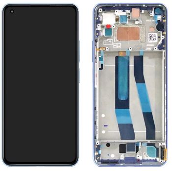 Дисплей (Экран) Xiaomi Mi11 Lite M2101K9AG, Mi11 Lite 5G с тачскрином (сенсором) черный с рамкой Оригинал