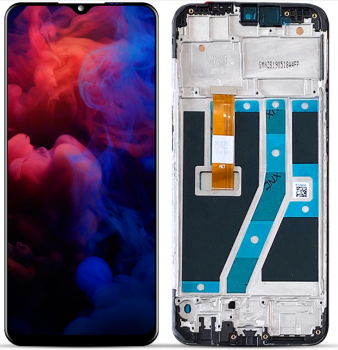 Дисплей (Экран) Realme C2 RMX1941, RMX1945, Oppo A1k CPH1923 с тачскрином (сенсором) черный с рамкой Оригинал