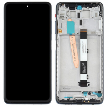 Дисплей (Экран) Xiaomi Poco X3 Pro M2102J20SG, M2102J20SI с тачскрином (сенсором) черный с рамкой