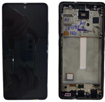 Дисплей (Экран) Samsung A528 (SM-A528B, SM-A528B/DS) Galaxy A52s 5G с тачскрином (сенсором) черный с рамкой Оригинал
