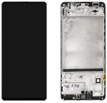Дисплей (Экран) Samsung M515 (SM-M515F, SM-M515F/DSN) Galaxy M51 с тачскрином (сенсором) черный с рамкой OLED