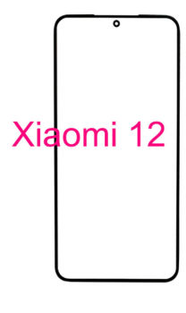 Cтекло дисплея Xiaomi 12 2201123G, 2201123C. Xiaomi 12X 2112123AG, 2112123AC черное Оригинал