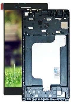 Дисплей (Экран) Lenovo Tab 3 TB3-730X, TB-7304i Tab 7 с тачскрином (сенсором) черный с рамкой синего цвета Оригинал