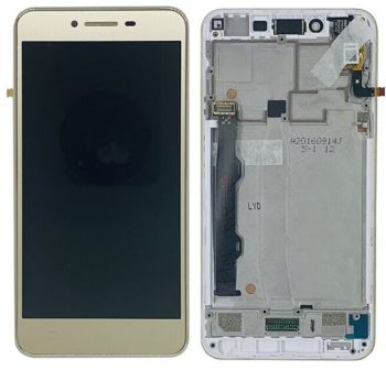 Дисплей (Экран) Lenovo K5 Plus A6020a46, Lemon 3 с тачскрином (сенсором) золотой с рамкой Оригинал