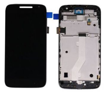 Дисплей (Экран) Motorola XT1622, XT1620, XT1621, XT1624, XT1625, XT1626 Moto G4 с тачскрином (сенсором) черный с рамкой Оригинал