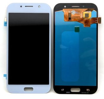 Дисплей (Экран) Samsung A720 (SM-A720F, A720F/DS) Galaxy A7 2017 Duos с тачскрином (сенсором) голубой OLED