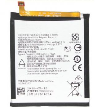 Батарея (аккумулятор) Nokia 6.1 Dual Sim TA-1043, TA-1045, TA-1054, TA-1050, TA-1068 HE345 3060mAh Оригинал