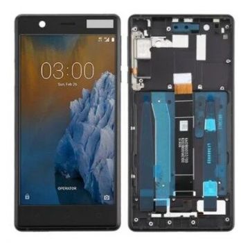 Дисплей (Экран) Nokia 3 Dual Sim TA-1032, TA-1020, TA-1028, TA-1038 с тачскрином (сенсором) черный с рамкой Оригинал