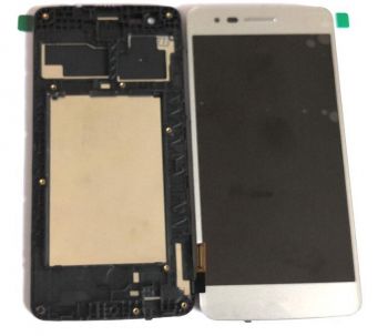 Дисплей (Экран) LG M200, M200N, M210, MS210, US215 K8 2017 с тачскрином (сенсором) серебристый с рамкой Оригинал