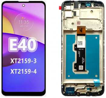 Дисплей (Экран) Motorola XT2159, XT2159-3, XT2159-9 Moto E40 с тачскрином (сенсором) черный с рамкой Оригинал