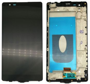 Дисплей (Экран) LG K220, K220DS X Power с тачскрином (сенсором) черный с рамкой Оригинал
