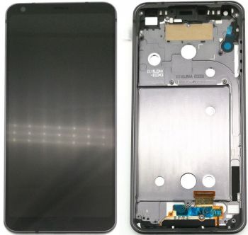 Дисплей (Экран) LG G6 H870, H871, H872, H873, LS993, US997, VS988 с тачскрином (сенсором) черный с рамкой Оригинал