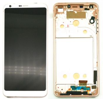 Дисплей (Экран) LG G6 H870, H871, H872, H873, LS993, US997, VS988 с тачскрином (сенсором) белый с рамкой Оригинал