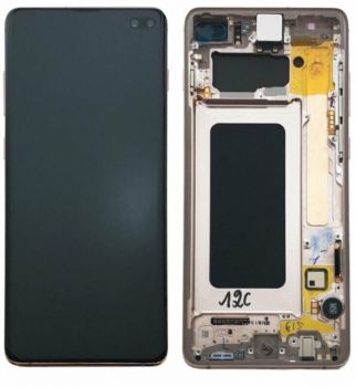 Дисплей (Экран) Samsung G975 (SM-G975F, SM-G975F/DS) Galaxy S10 Plus с тачскрином (сенсором) черный с рамой Оригинал