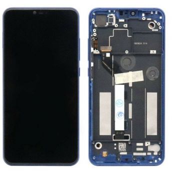 Дисплей (Экран) Xiaomi Mi8 Lite с тачскрином (сенсором) с рамкой синего цвета черный