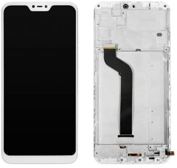 Дисплей (Экран) Xiaomi Mi A2 Lite, Redmi 6 Pro M1805D1SG с тачскрином (сенсором) белый с рамкой