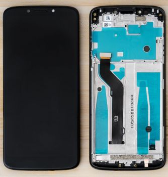 Дисплей (Экран) Motorola XT1924-1, XT1924-2 Moto E5 Plus с тачскрином (сенсором) черный с рамкой