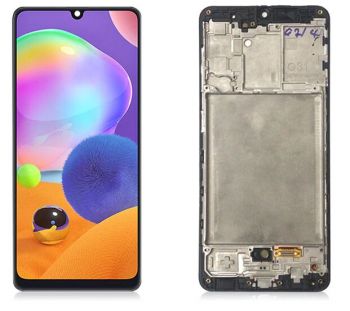 Дисплей (Экран) Samsung M315 (SM-M315F, SM-M315F/DS) Galaxy M31 с тачскрином (сенсором) черный с рамкой Оригинал