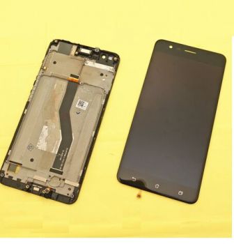Дисплей (Экран) Asus ZE553KL ZenFone 3 Zoom Z01HDA, Z01HD с тачскрином (сенсором) черный с рамкой Оригинал