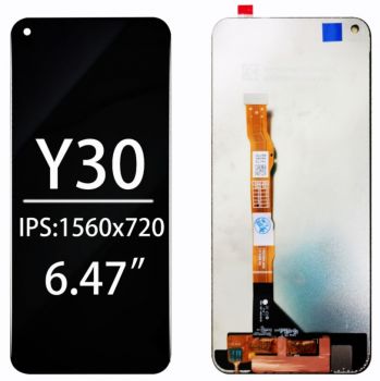 Дисплей (Экран) Vivo Y30 1938 с тачскрином (сенсором) черный Оригинал