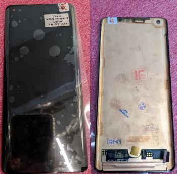 Дисплей (Экран) Vivo X50 Pro V2005A, 2006 с тачскрином (сенсором) черный Оригинал