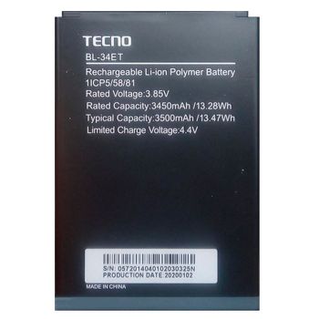 Батарея (аккумулятор) Tecno POP 3 BB2 BL-34ET 3500mAh Оригинал
