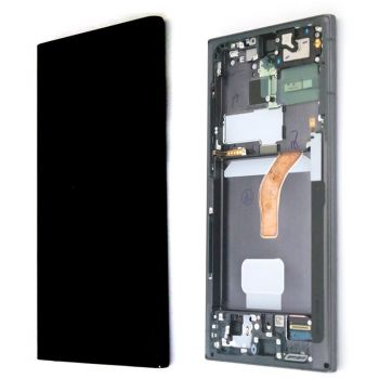 Дисплей (Экран) Samsung S908 (SM-S908B, SM-S908B/DS) Galaxy S22 Ultra 5G с тачскрином (сенсором) черный с рамкой Оригинал