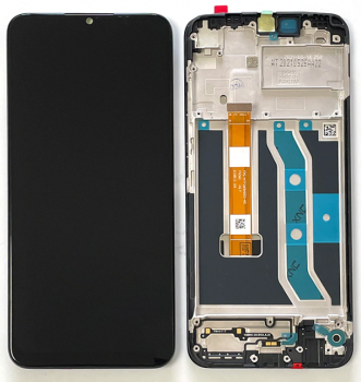 Дисплей (Экран) Realme C21Y RMX3261, RMX3263 с тачскрином (сенсором) черный с рамкой