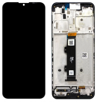 Дисплей (Экран) Motorola XT2127, XT2127-2 Moto G10, Moto G10 Power с тачскрином (сенсором) черный с рамкой