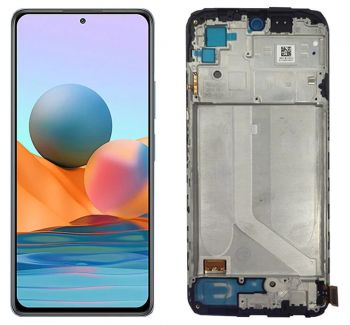 Дисплей (Экран) Xiaomi Redmi Note 10 M2101K7AG, M2101K7AI. Redmi Note 10S M2101K7BG с тачскрином (сенсором) черный с рамкой Оригинал