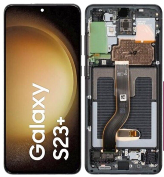 Дисплей (Экран) Samsung S916 (SM-S916B, SM-S916B/DS) Galaxy S23 Plus с тачскрином (сенсором) черный с рамкой Оригинал