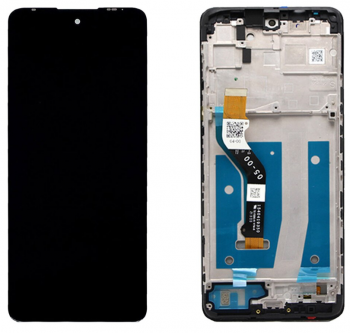 Дисплей (Экран) Motorola XT2133, XT2133-2 Moto G60S с тачскрином (сенсором) черный с рамкой 