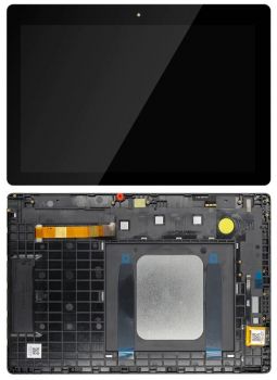 Дисплей (Экран) Lenovo X104F, X104L, TB-X104F, TB-X104L Tab E10 ZA470000UA с тачскрином (сенсором) черный с рамкой
