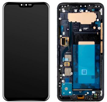 Дисплей (Экран) LG V40 ThinQ V405, V409 с тачскрином (сенсором) черный с рамкой Оригинал