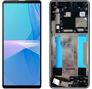 Дисплей (Экран) Sony Xperia 10 III XQ-BT52 с тачскрином (сенсором) черный с рамкой Оригинал