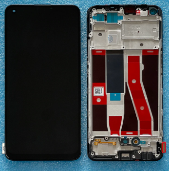 Дисплей (Экран) Oppo Reno 5 Lite CPH2205, Oppo A94 CPH2203 с тачскрином (сенсором) черный с рамкой OLED