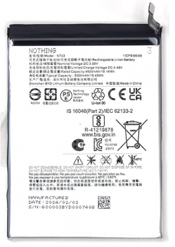 Батарея (аккумулятор) Nothing Phone 2a A142 NT03 5000mAh Оригинал