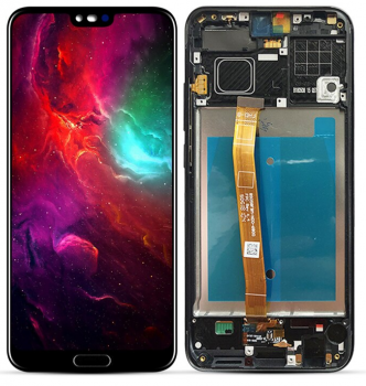 Дисплей (Экран) Huawei Honor 10 COL-L29, COL-L19, COL-AL10 с тачскрином (сенсором) черный с рамкой Оригинал
