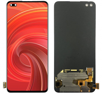 Дисплей (Экран) Realme X50 Pro 5G RMX2075, RMX2071, RMX2076 с тачскрином (сенсором) черный Оригинал