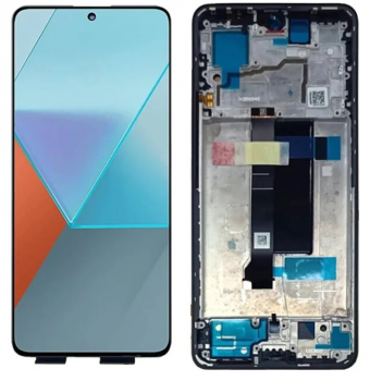 Дисплей (Экран) Xiaomi Poco X6 5G 23122PCD1G с тачскрином (сенсором) черный с рамкой OLED