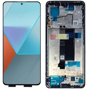 Дисплей (Экран) Xiaomi Redmi Note 13 Pro 5G 2312DRA50C, 2312CRAD3C с тачскрином (сенсором) черный с рамкой OLED