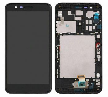 Дисплей (Экран) LG K10 2018, LG K11 2018 X410, LMX410 с тачскрином (сенсором) черный с рамкой Оригинал