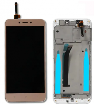 Дисплей (Экран) (LCD) Xiaomi Redmi 4X с сенсором золотой + рамка