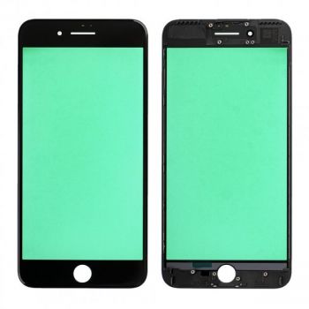 Cтекло дисплея iPhone 7 Plus чёрное с рамкой и с OCA пленкой Оригинал
