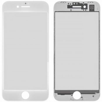 Cтекло дисплея iPhone 8 белое с рамкой и с OCA пленкой Оригинал