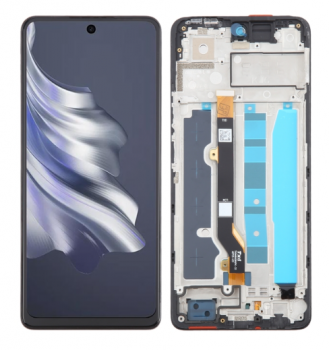 Дисплей (Экран) Tecno Spark 20 Pro KJ6 с тачскрином (сенсором) черный с рамкой Оригинал